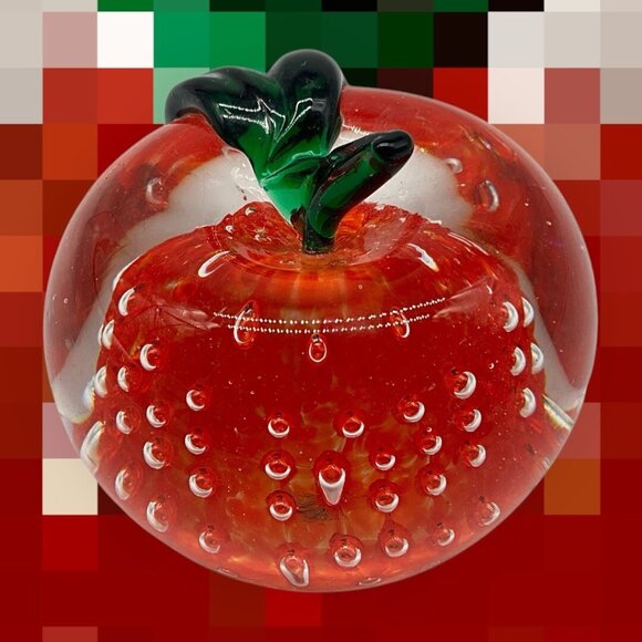 Lenox Retired "Orchard Glory" Handblown Crystal Apple Paperweight With Box & COA - Picture 3 of 15